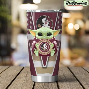 florida state seminoles baby yoda travel stainless steel tumbler