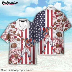 football 4th july america independence day america flag pattern hawaiian shirt