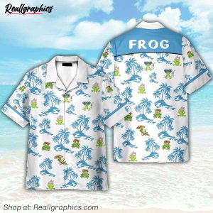 frog chilling on the beach hawaiian shirt