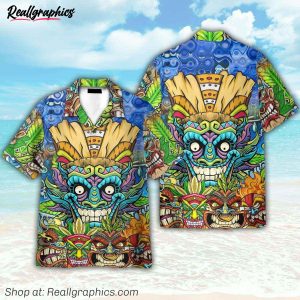 funny trendy aloha tiki tiki hawaiian shirt