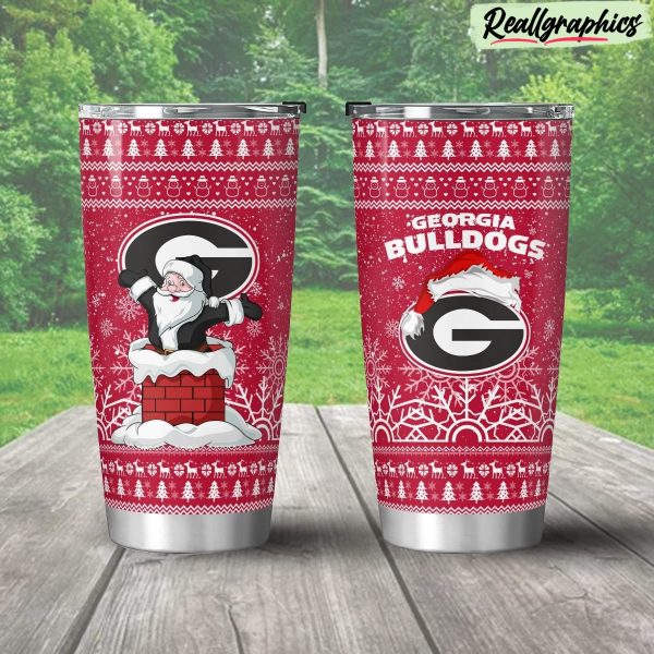 georgia bulldogs santa stainless steel tumbler