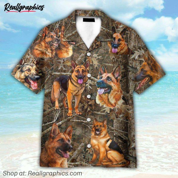 german shepherd button's up shirts, hawaiian shirt