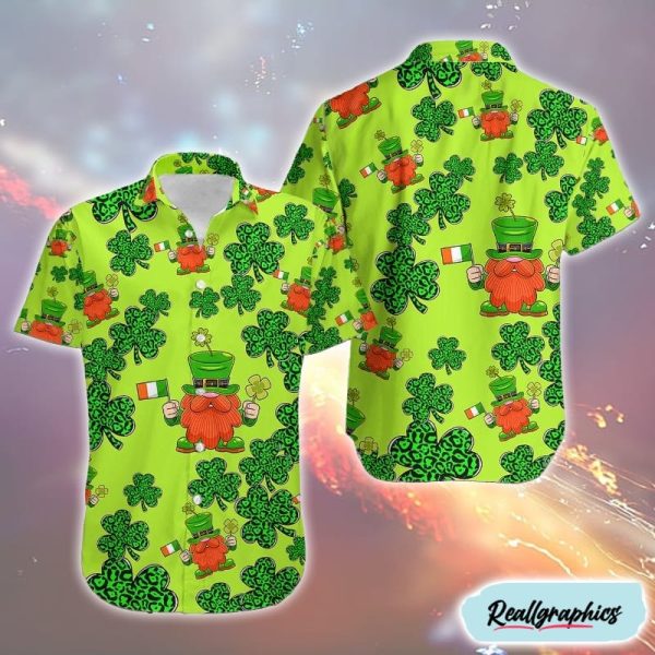 gonmes shamrock st patricks day bears sham rock hawaiian shirt