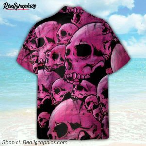 graphic purple skull hawaiian shirt