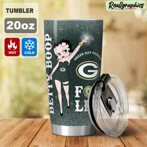 green bay packers & betty boop stainless steel tumbler