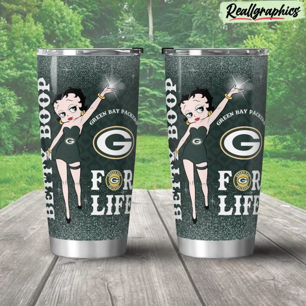 green bay packers & betty boop stainless steel tumbler