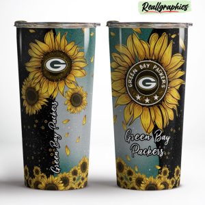 green bay packers sunflowers stainless steel tumbler