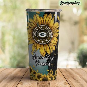 green bay packers sunflowers stainless steel tumbler