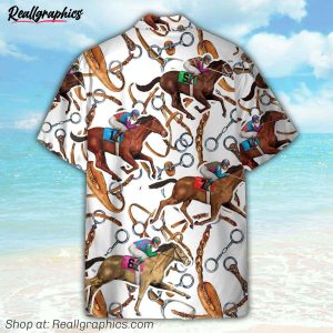 horse racing horse reins pattern hawaiian shirt