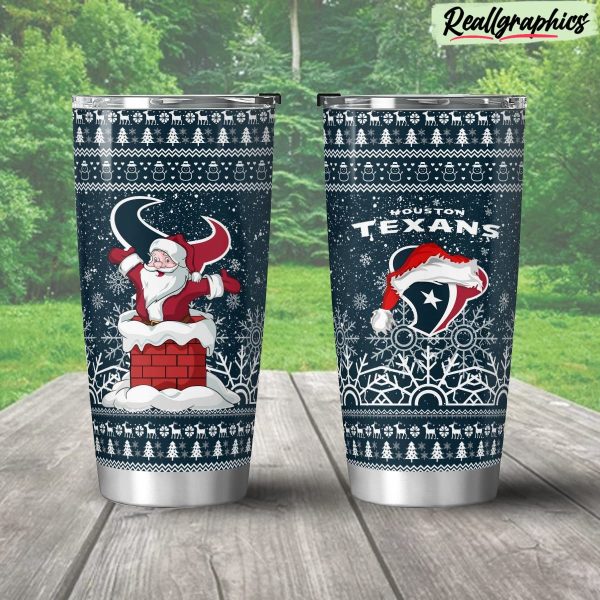 houston texans santa stainless steel tumbler