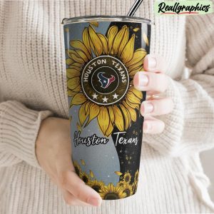 houston texans sunflowers stainless steel tumbler