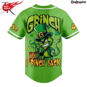 how the grinch stole st patricks day i pinch back custom baseball jersey