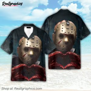 jason loves you horror movie cosplay costume hawaiian shirt