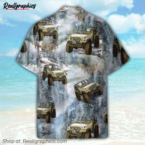 jeep cars in the forest hawaiian shirt