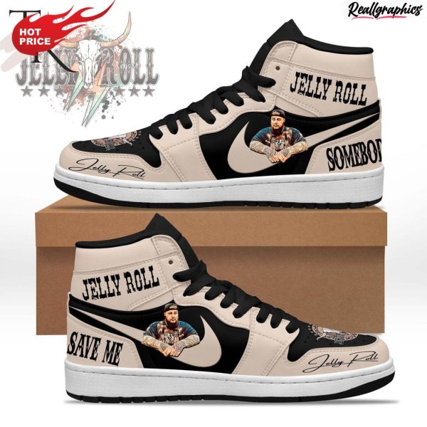 jelly roll somebody save me air jordan 1 hightop sneaker boots