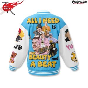 justin bieber all i need is beauty and a beat baseball jacket