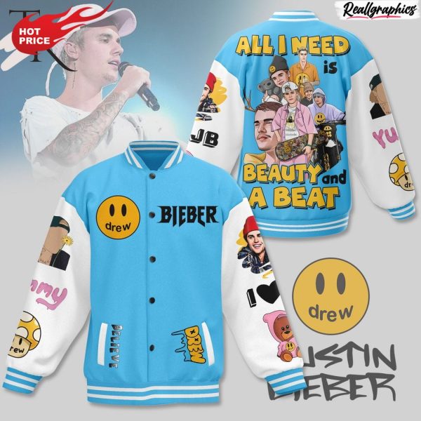 justin bieber all i need is beauty and a beat baseball jacket