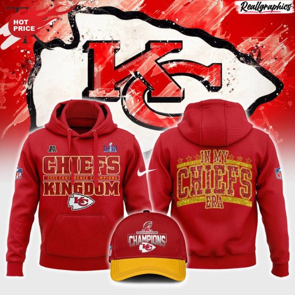 kansas city chiefs 2023 conference champions kingdom in my chiefs era all over print hoodie