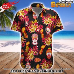 kansas city chiefs mahomes kelce andy reid vince lombardi trophy hawaiian shirt