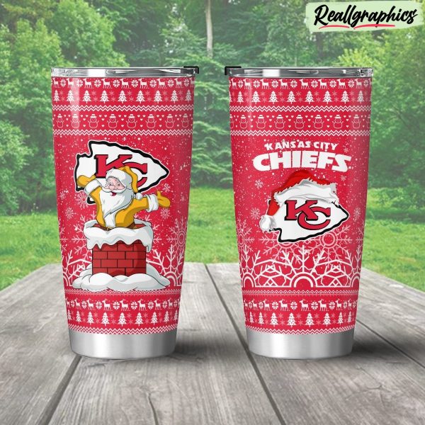 kansas city chiefs santa stainless steel tumbler