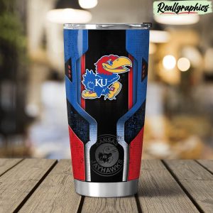 kansas jayhawks 3d travel stainless steel tumbler