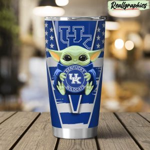 kentucky wildcats baby yoda travel stainless steel tumbler