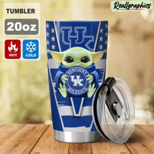 kentucky wildcats baby yoda travel stainless steel tumbler