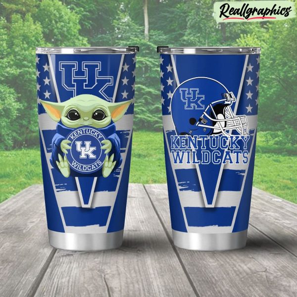 kentucky wildcats baby yoda travel stainless steel tumbler