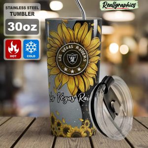 las vegas raiders sunflowers stainless steel tumbler