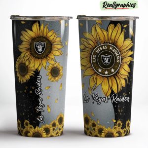 las vegas raiders sunflowers stainless steel tumbler