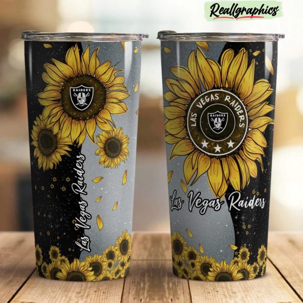 las vegas raiders sunflowers stainless steel tumbler