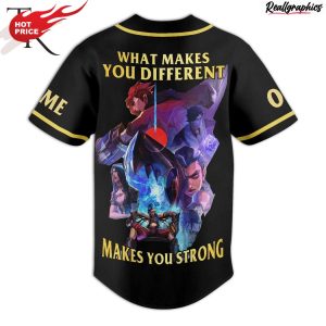 league of legends arcane what makes you different makes you strong custom baseball jersey