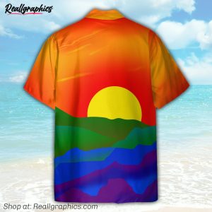 lgbt gay pride sunrise hawaiian shirt