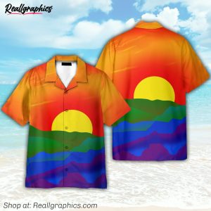 lgbt gay pride sunrise hawaiian shirt