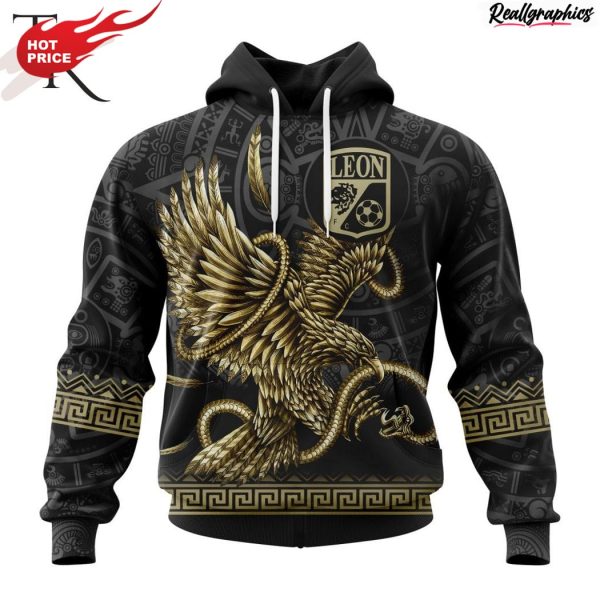 liga mx club leon special black and gold design with mexican eagle hoodie