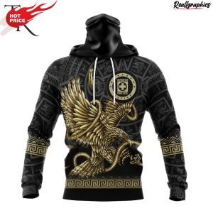 liga mx cruz azul special black and gold design with mexican eagle hoodie