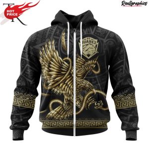 liga mx fc juarez special black and gold design with mexican eagle hoodie