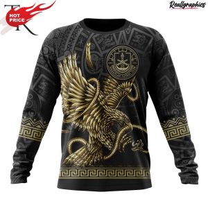 liga mx mazatlan f.c special black and gold design with mexican eagle hoodie