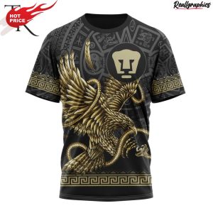 liga mx pumas unam special black and gold design with mexican eagle hoodie