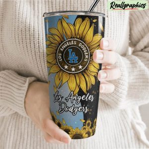 los angeles dodgers sunflowers stainless steel tumbler