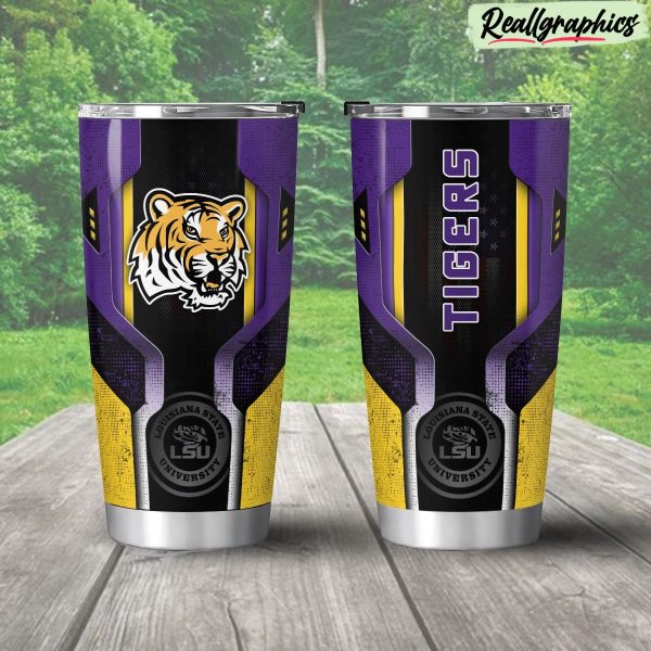 lsu tigers 3d travel stainless steel tumbler