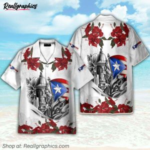 manga flower puerto rico hawaiian shirt