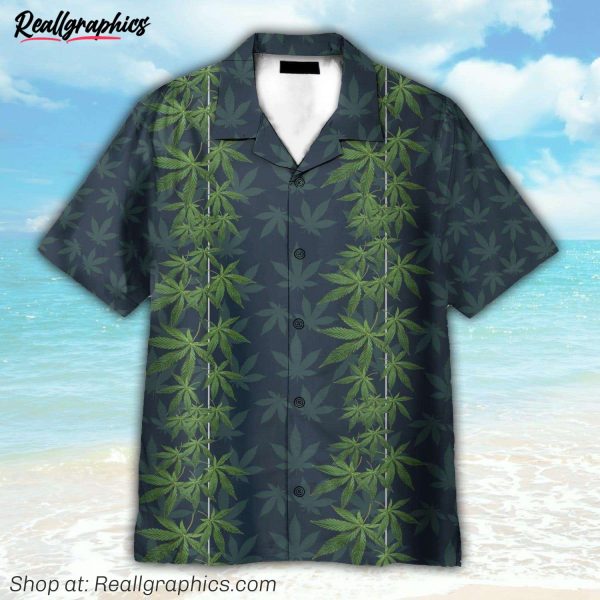 marijuana cannabis leaves hawaiian shirt