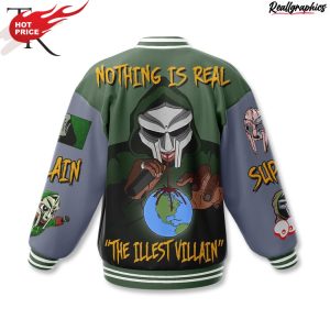 mf doom nothing is real the illest villain baseball jacket