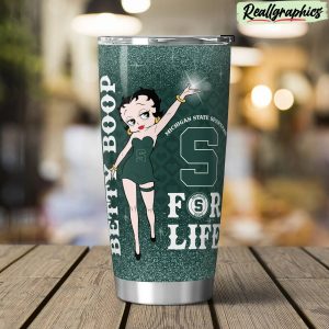 michigan state spartans & betty boop stainless steel tumbler