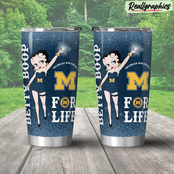 michigan wolverines & betty boop stainless steel tumbler