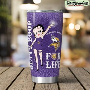 minnesota vikings & betty boop stainless steel tumbler