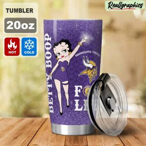 minnesota vikings & betty boop stainless steel tumbler