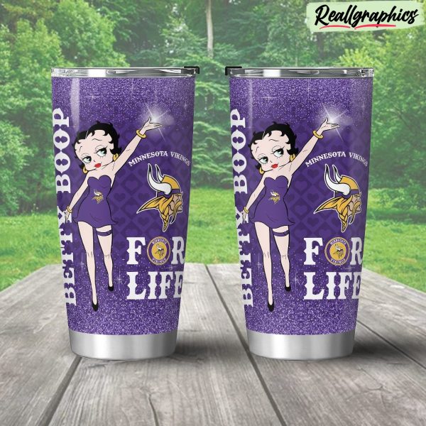 minnesota vikings & betty boop stainless steel tumbler