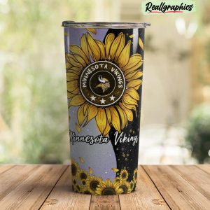 minnesota vikings sunflowers stainless steel tumbler